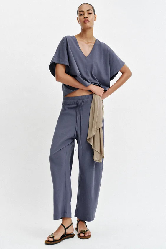 RUSTIC DRAWSTRING TROUSERS | Zara UK