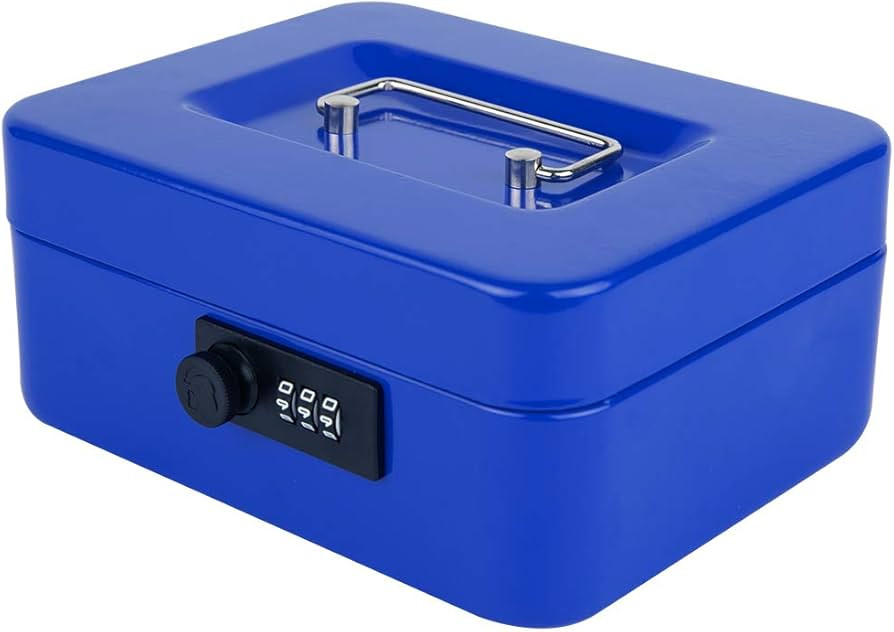 KYODOLED Cash Box with Combination Lock,Safe Metal Box for Money,Storage Lock Box with Money Tray... | Amazon (US)