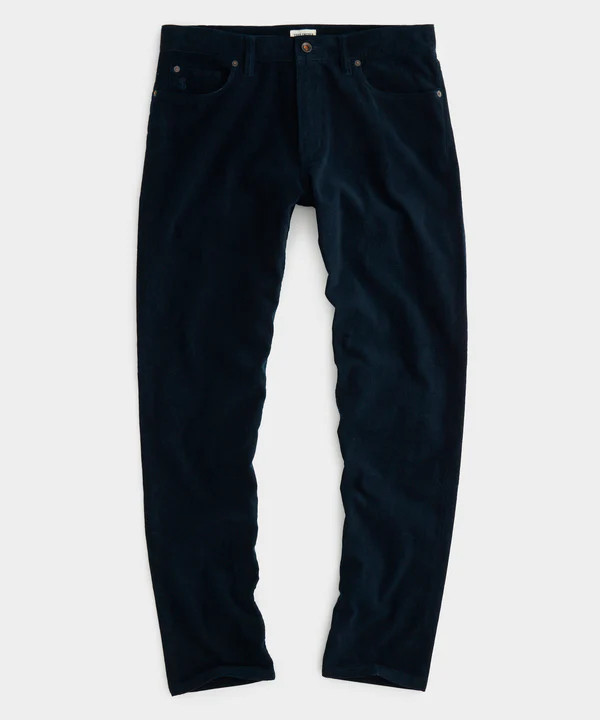 Straight Fit 5-Pocket Corduroy Pant in Navy | Todd Snyder