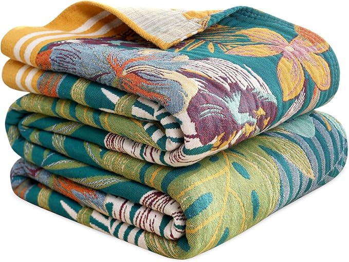 MSGKV Boho Throw Blanket for Couch and Sofa Cotton Blankets for Living Room Bedroom Reversable Fl... | Amazon (US)