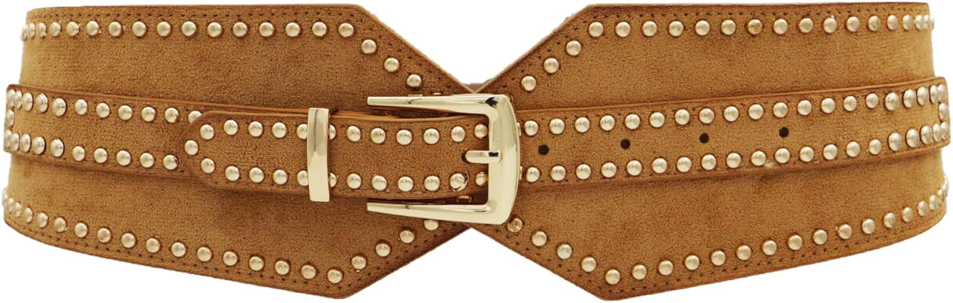 ZYALTFDC Women Wide Elastic Belts Chunky Stretchy Thick Belts for Women Dress Retro Cinch Girdle ... | Amazon (US)