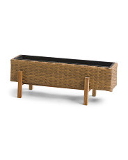 22.5in Indoor Outdoor Rectangle Planter On Wooden Stand | Marshalls