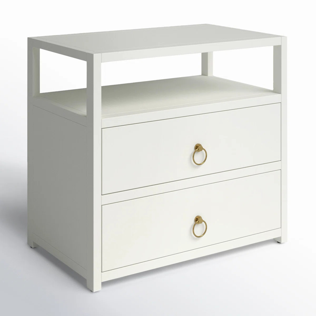 Elin 2-Drawer Nightstand with Open Shelf | Wayfair North America