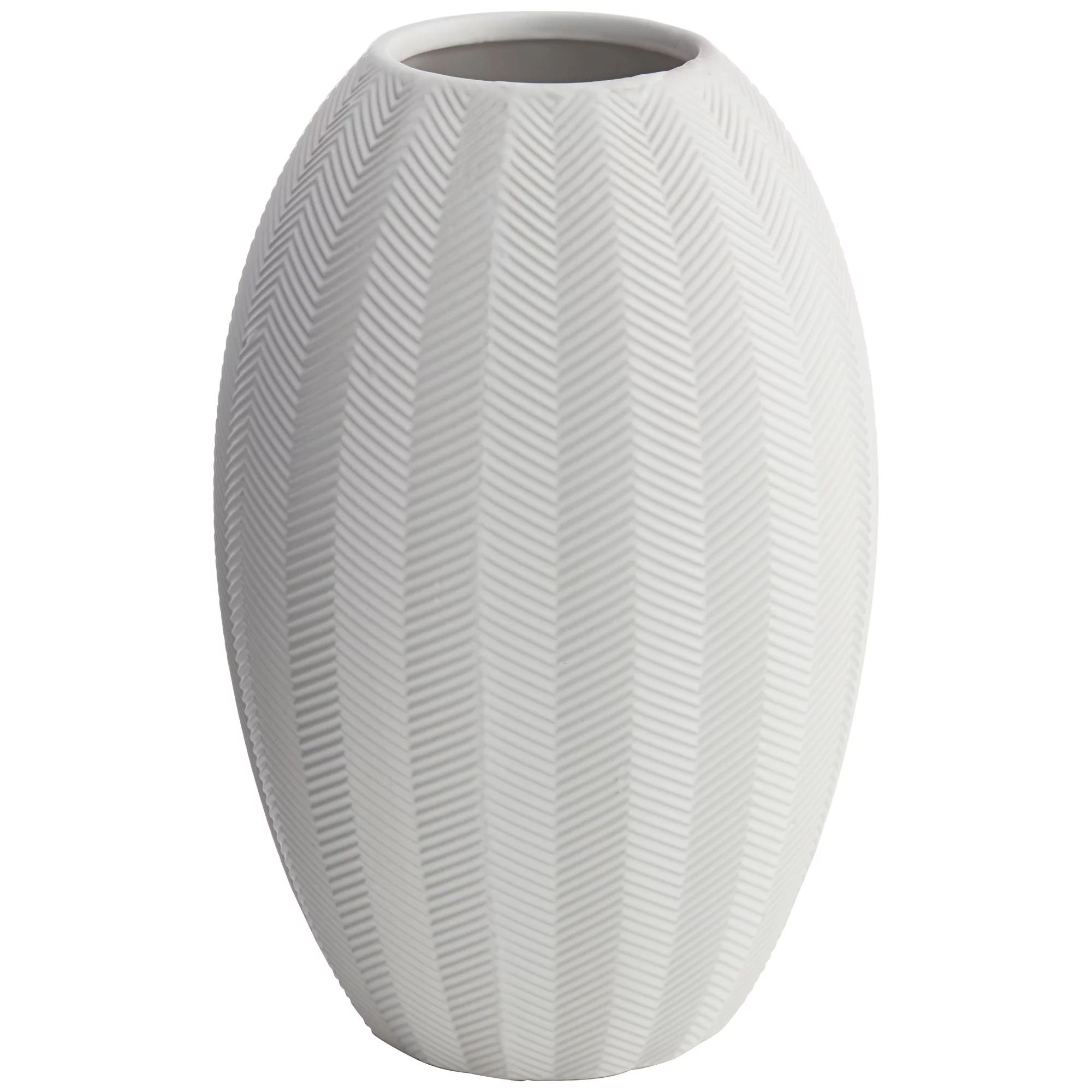 Dahlia Studios Zig Zag 10 3/4" High Matte White Porcelain Decorative Vase | Walmart (US)
