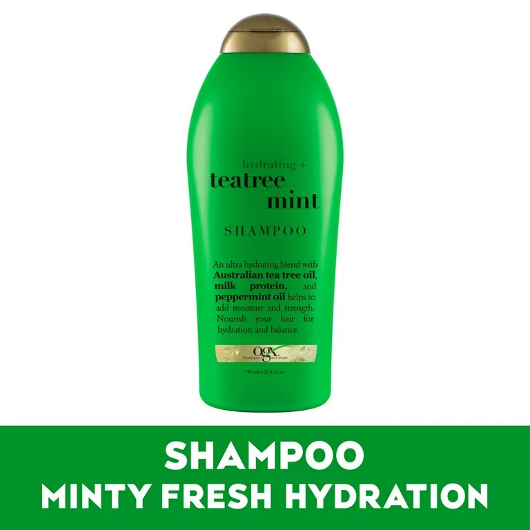 OGX Hydrating + Tea Tree Mint Nourishing & Invigorating Daily Shampoo, 25.4 fl oz | Walmart (US)
