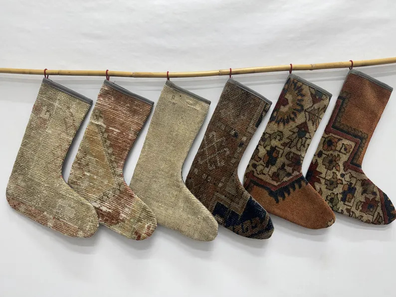 Hand Woven Kilim Stocking, Antique Kilim Stocking, 6x17 inches, Vintage Rug Christmas Stocking, C... | Etsy (Global)