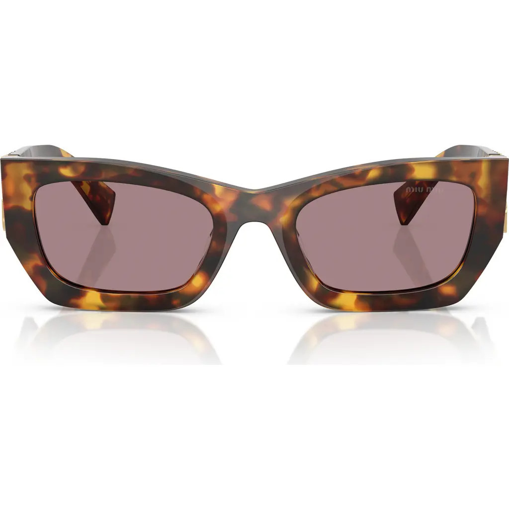 Miu Miu 53mm Rectangular Sunglasses in Berry at Nordstrom | Nordstrom