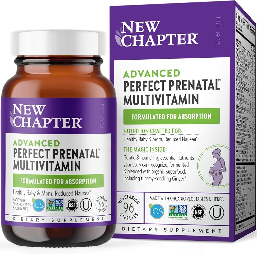 New Chapter Advanced Perfect Prenatal Vitamins - 96ct, Organic, Non-GMO Ingredients for Healthy B... | Amazon (US)