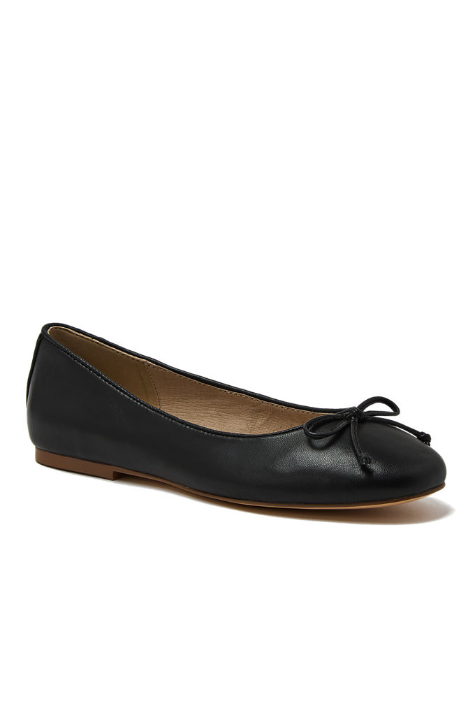 Women's Essential Leather Ballet Flats - Lands' End - Black - 7 | Lands' End (US)