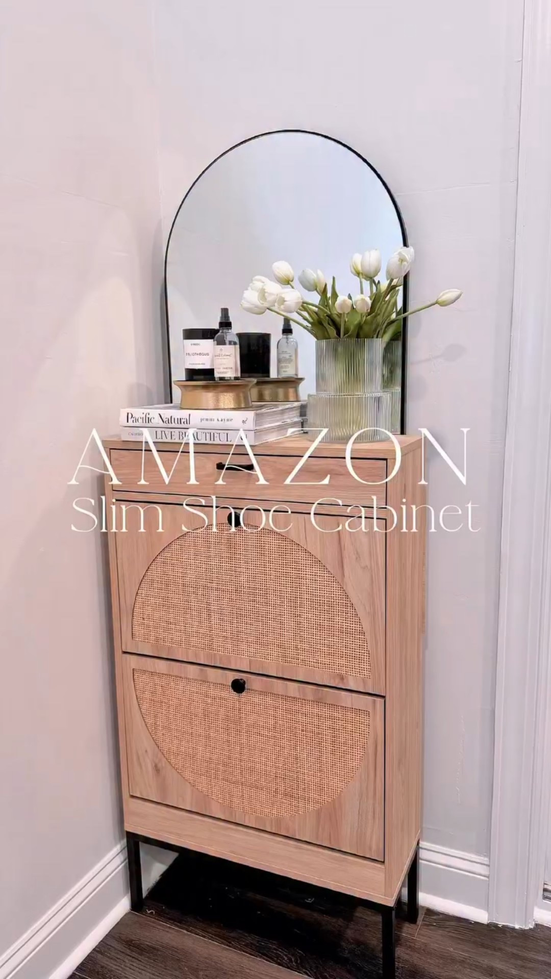 🎀 Follow + Comment “SHOES” and I’ll send you the link. 

Slim entryway shoe cabinet in Oak color and rattan detail. The middle divider can be removed for storing larger shoes or boots. 
#amazonhome #amazonhome #amazonfinds #amazonmusthave #shoeorganizer @amazonhome @amazon @amazoninfluencerprogram

#LTKHome #LTKOver40 #LTKmomlife