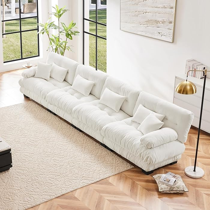 4 Seater Sectional Sofa Modular Deep Seat Sofa Couch, Comfy Upholstered Cloud Couch for Living Ro... | Amazon (US)