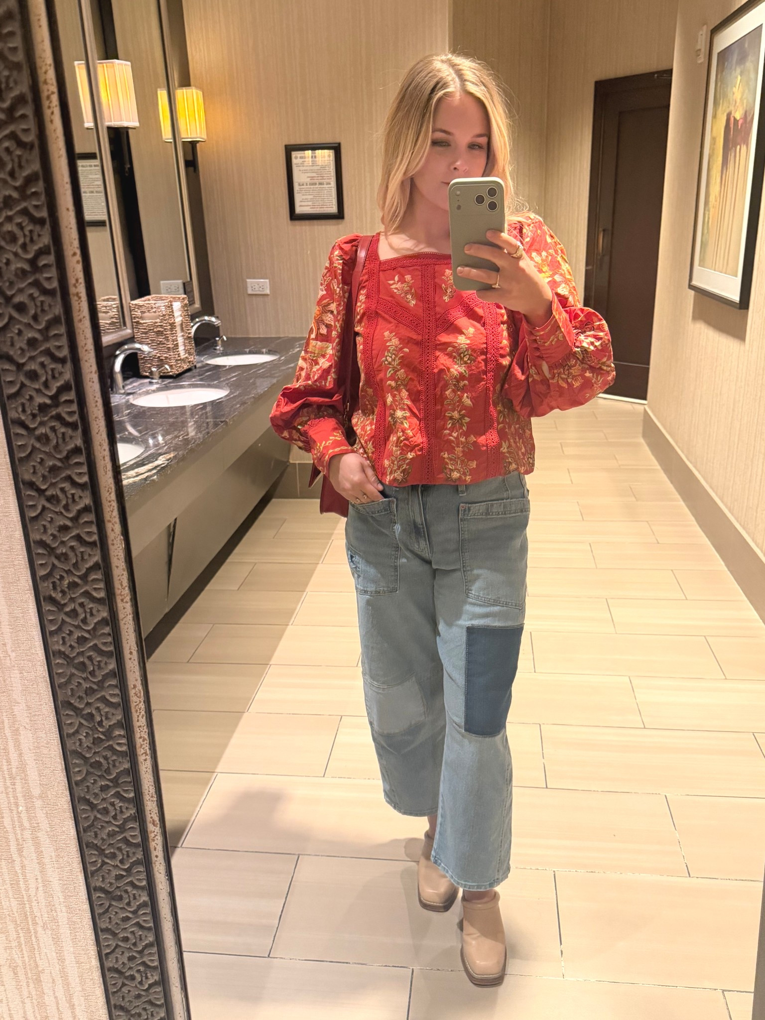 My new favorite outfit! These jeans are so comfortable and fun and I got so many compliments on this cute top last night♥️ I got these shoes years ago, but I found some to link. They’re the best most comfortable heels. 

#LTKgrwm #LTKSeasonal #LTKootd