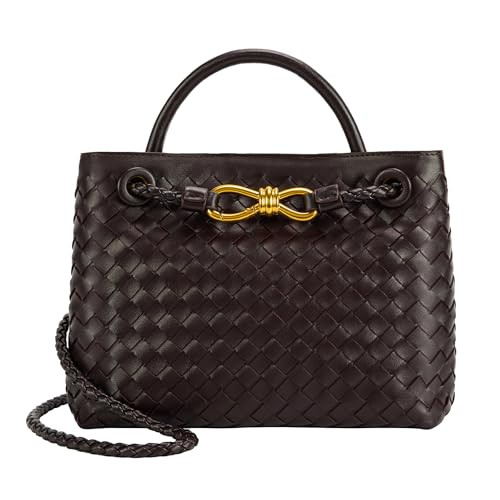 Woven Tote Bag for Women Leather Shoulder Handbag Designer Top Handle Purses | Amazon (US)