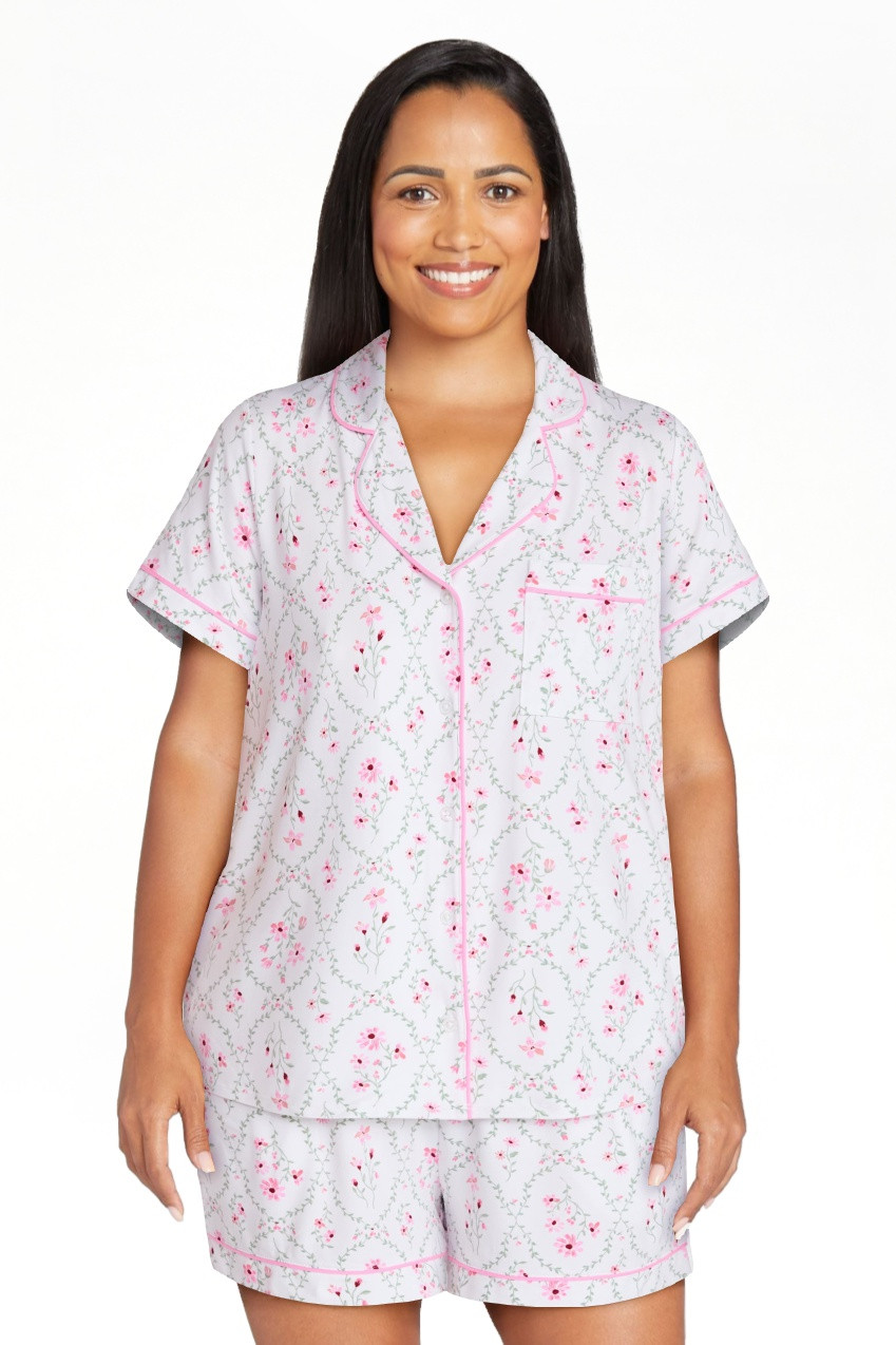 Joyspun Women’s Dreamy Soft Collection Bridal Knit Top and Shorts Pajama Set, 2-Piece, Sizes XS... | Walmart (US)
