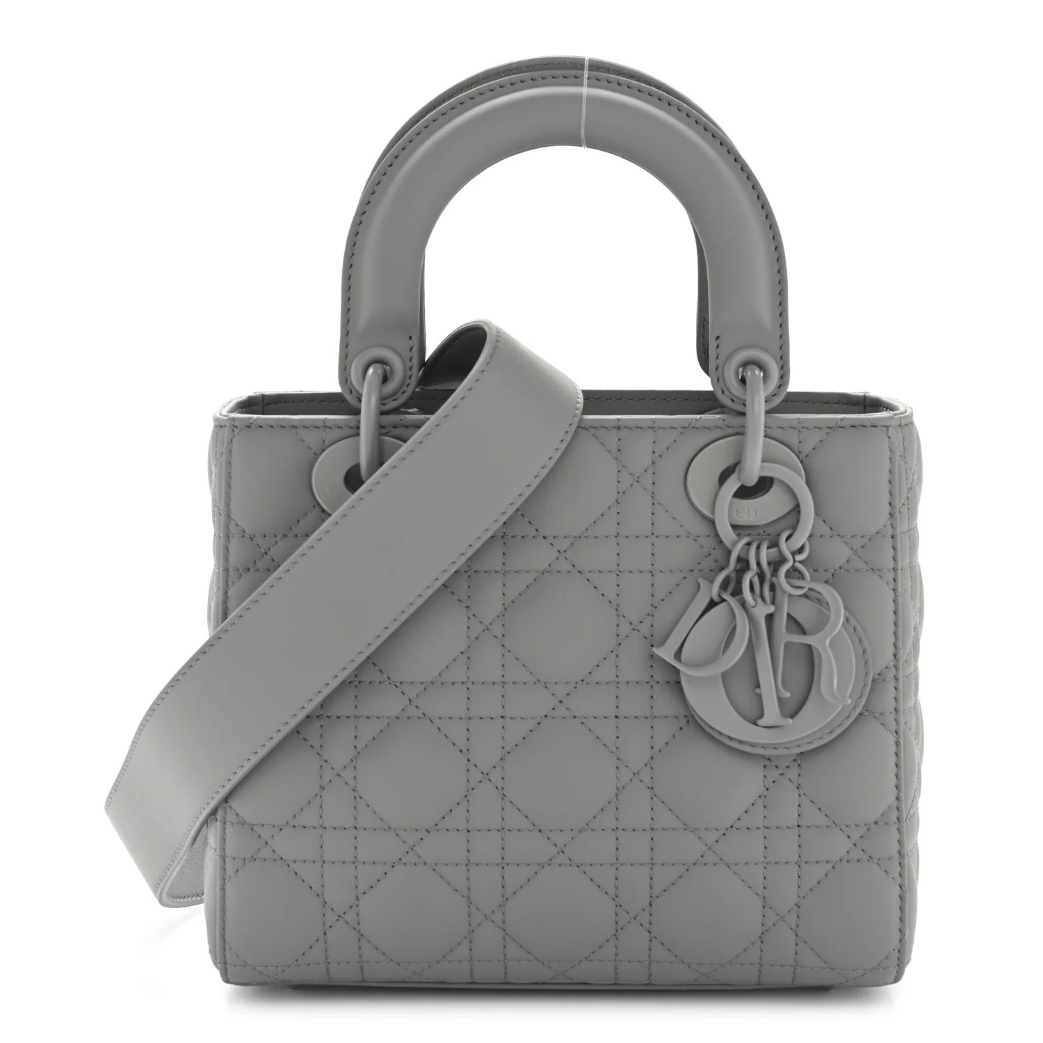 Ultra Matte Calfskin Cannage Small My ABCDior Lady Dior Grey | FASHIONPHILE (US)