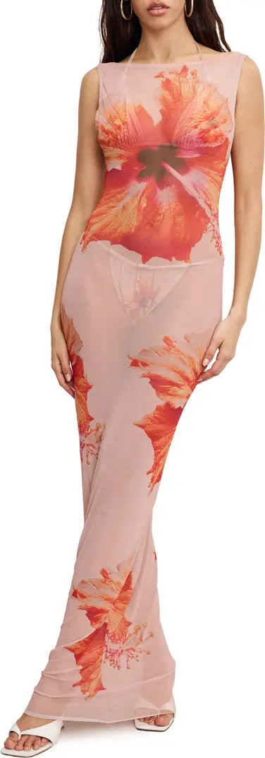 Good American Gauze Mesh Cover-Up Maxi Dress | Nordstrom | Nordstrom