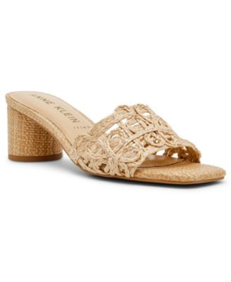 Women's Flores Block Heel Raffia Dress Sandals | Macy's