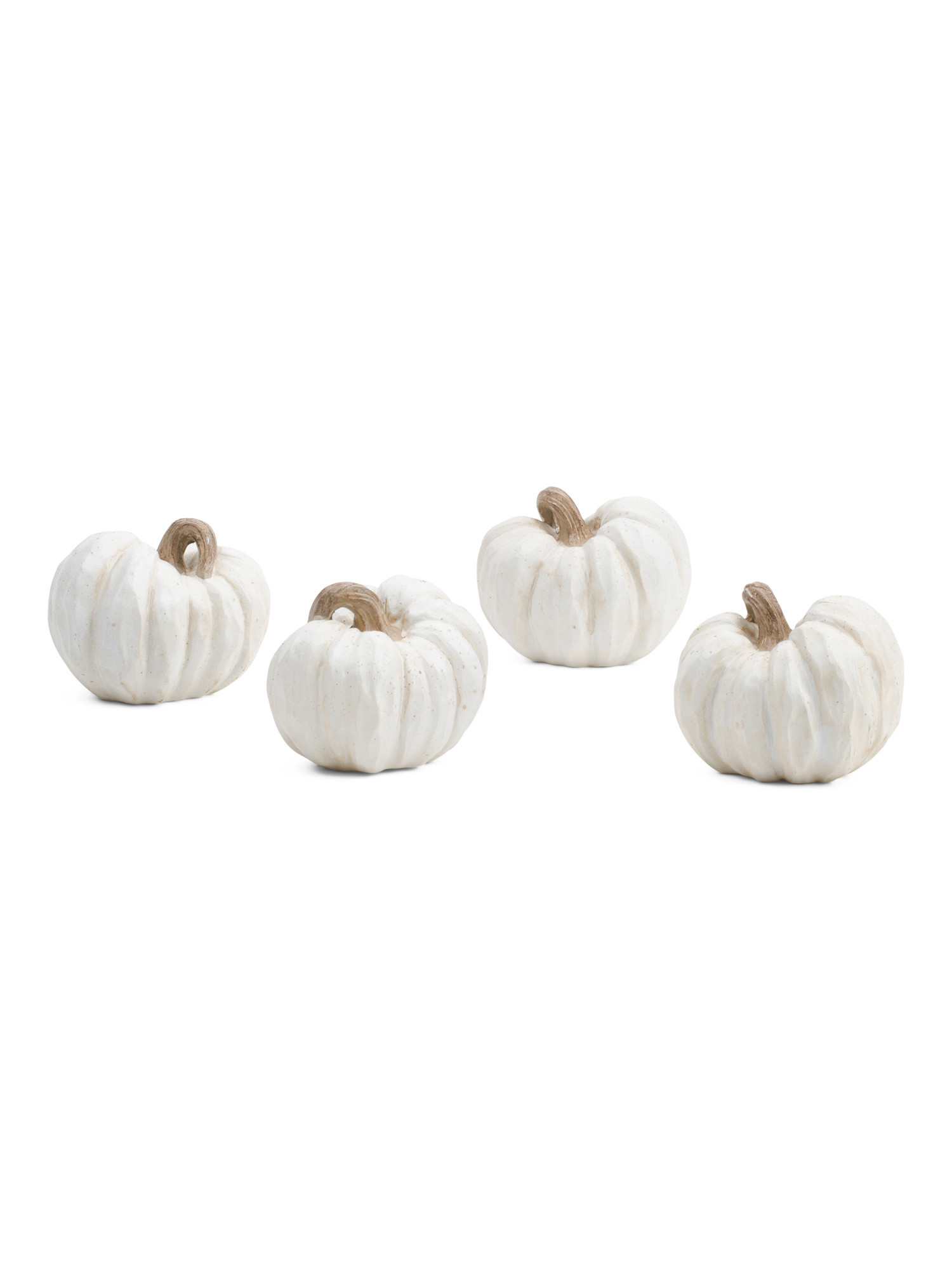 Set Of 4 5in White Pumpkins | Marshalls