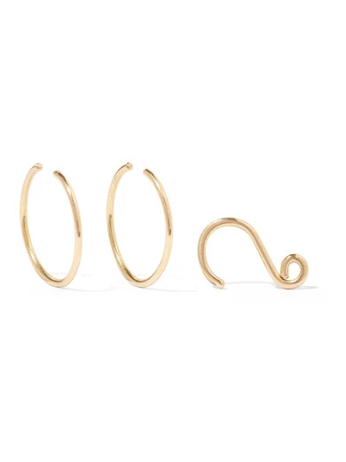 Saskia Diez - Set Of Three Wire 18-karat Gold Earrings - one size | NET-A-PORTER (UK & EU)
