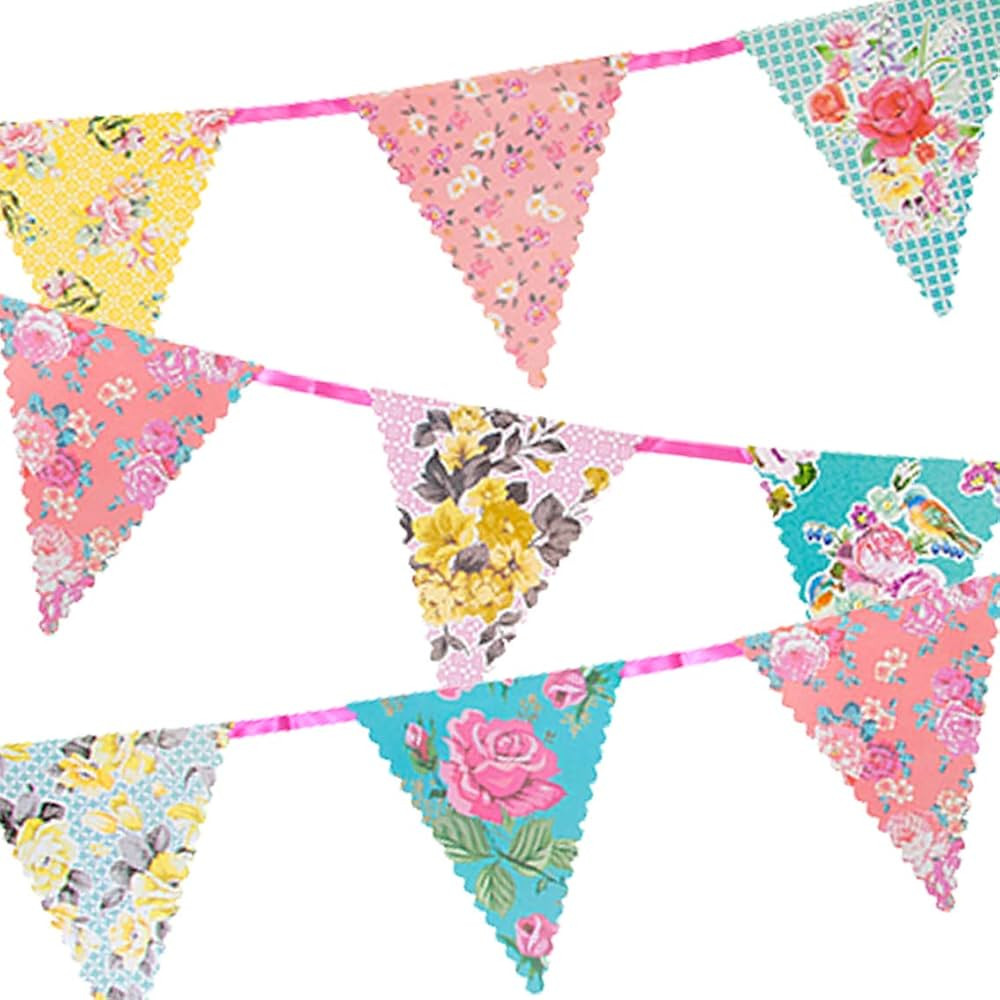 Talking Tables | 13ft | Vintage Floral Paper Bunting Garland, Truly Scrumptious, Mother's Day Dec... | Amazon (US)