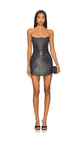 Curved Bustier Mini Dress in Silver | Revolve Clothing (Global)