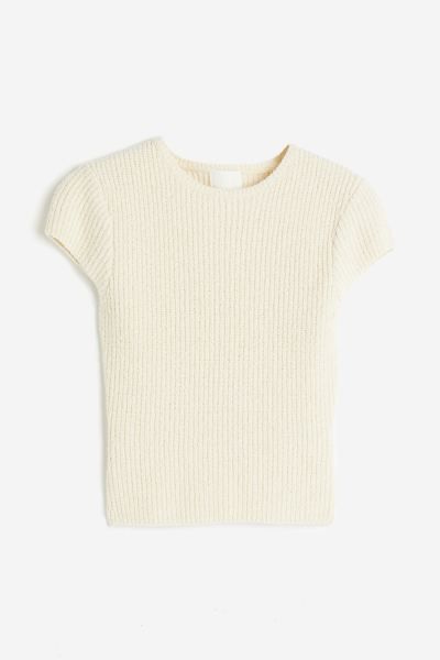 Cap-sleeved Rib-knit Top | H&M (US + CA)