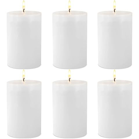 Amazon.com: Stonebriar Unscented White Tall Pillar Candles, 65 Hour Burning Candle Pillars, Perfe... | Amazon (US)