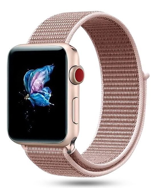 Captain E Rose - Rose Pink & Gray Nylon Apple Watch Band | Zulily