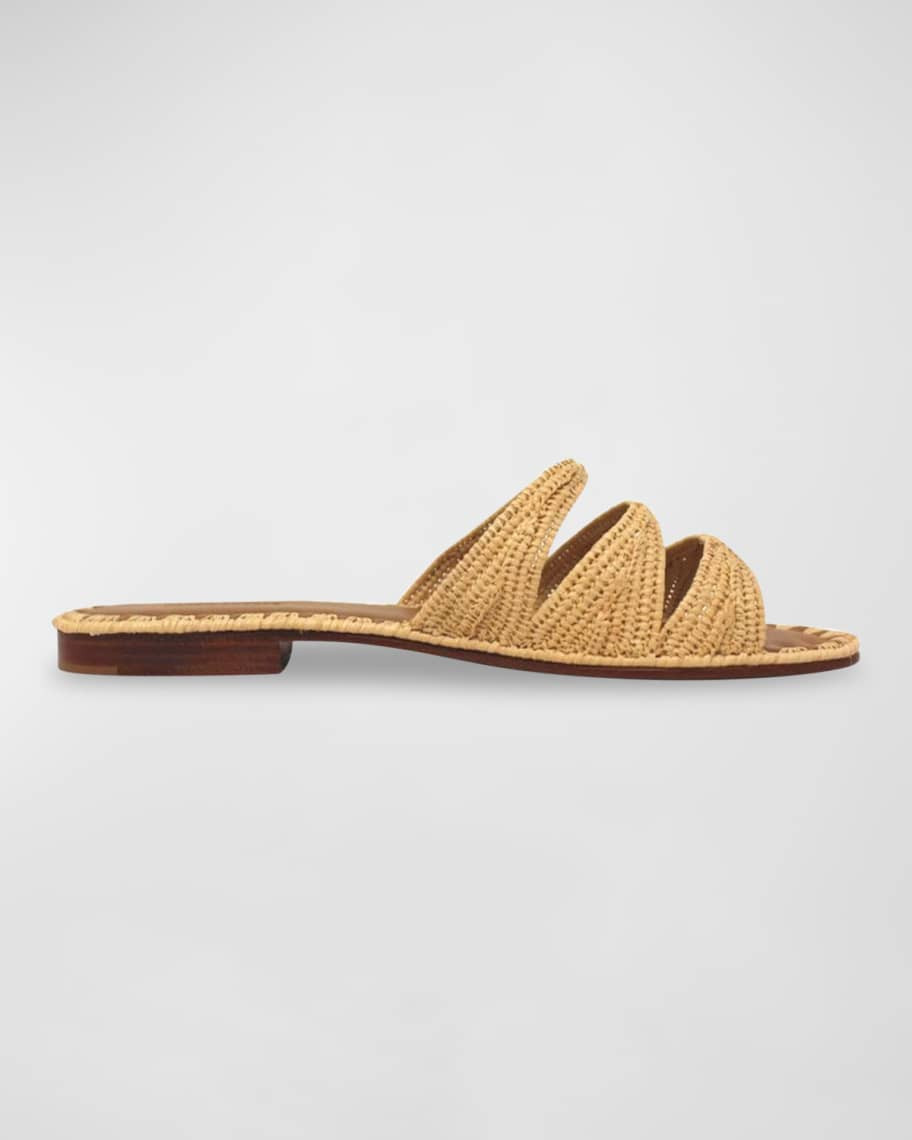 Carrie Forbes Symm Raffia Flat Sandals | Neiman Marcus