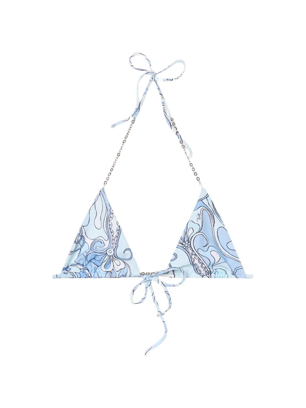 PUCCI Orchidee-print triangle bikini top - Blue | Farfetch Global