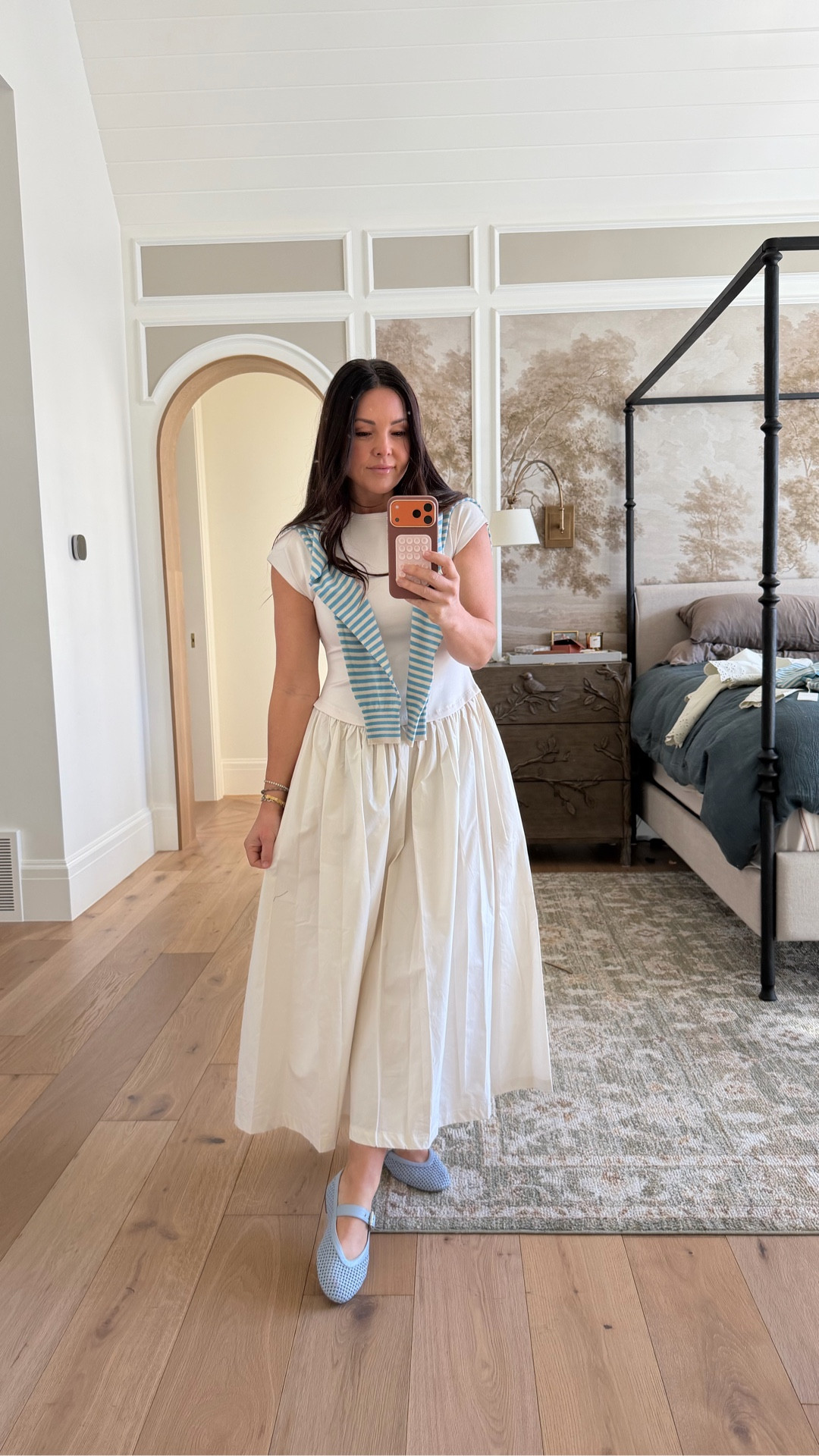 The cutest spring/summer dress. Incredibly comfortable, color cream and pockets. Wearing size small. 
Pair with striped cardigan that feels like butter and blue mesh flats. 

#walmartpartner #walmartstyle @walmartstyle

#LTKOver40 #LTKTravel #LTKSpringSale