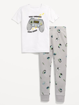 Gender-Neutral Graphic Snug-Fit Pajama Set for Kids | Old Navy (US)