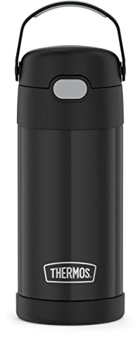 THERMOS FUNTAINER 12 Ounce Stainless Steel Vacuum Insulated Kids Straw Bottle, Black | Amazon (US)