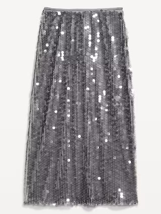 High-Waisted Sequin Midi Pencil Skirt | Old Navy (US)