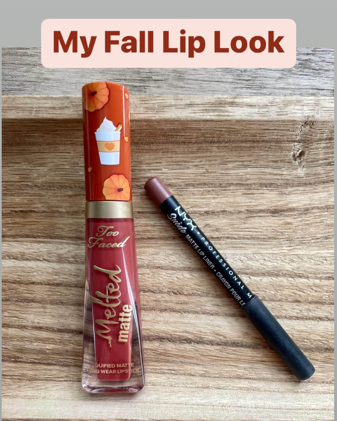 My Fall Lip Look. 
Lipstick color: PSL
Lip Liner color: Nude Truffle SPL855
#toofaced #psl #fallmakeup

#LTKbeauty #LTKSeasonal