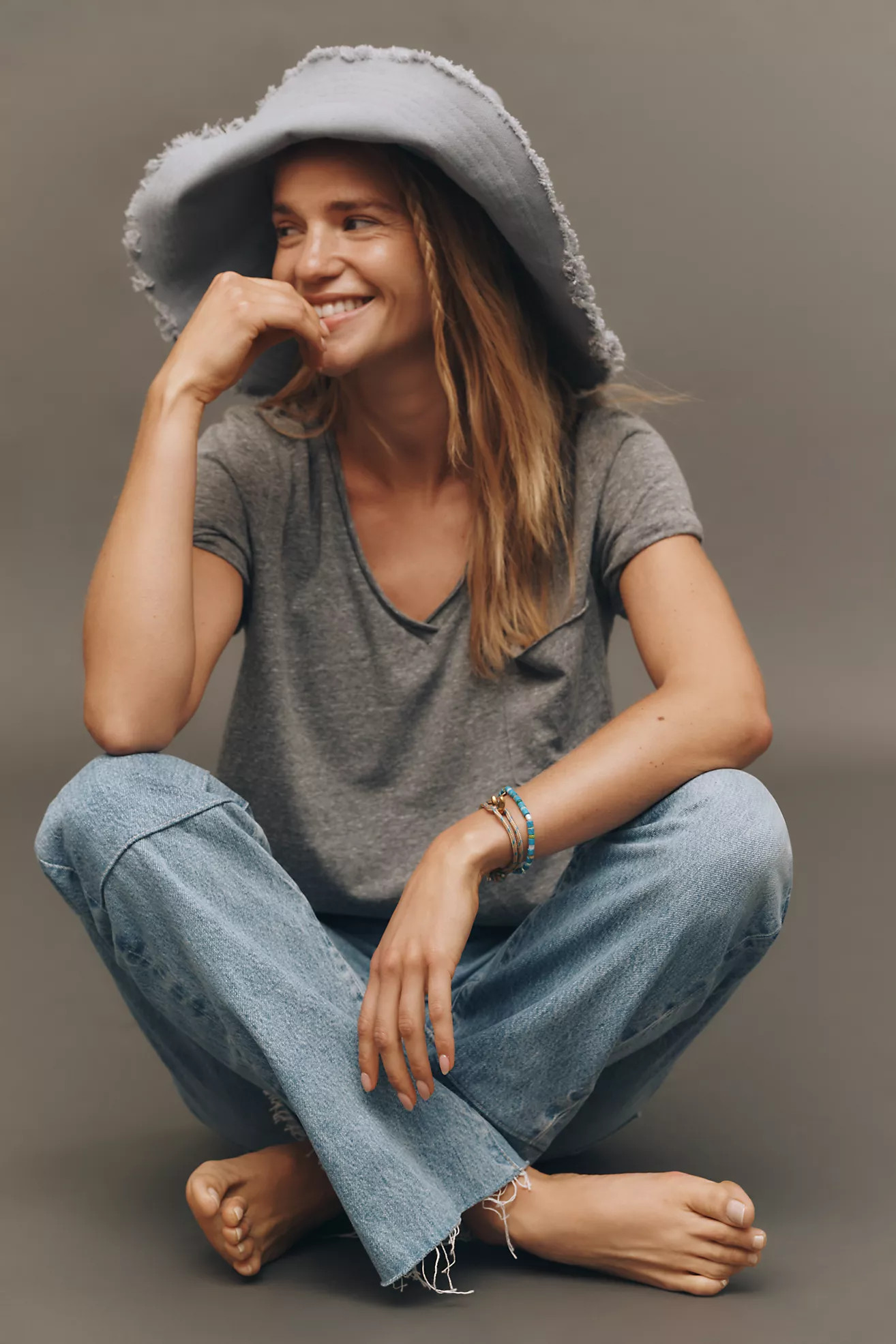 The Quinn Short-Sleeve V-Neck Tee by Pilcro | Anthropologie (US)