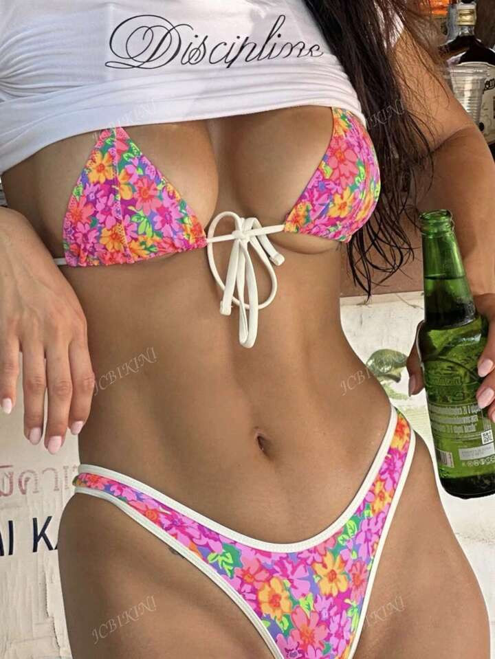 Women's Swimsuit, Printed Bikini Set, Beachwear, Suitable For Summer, Beach | SHEIN