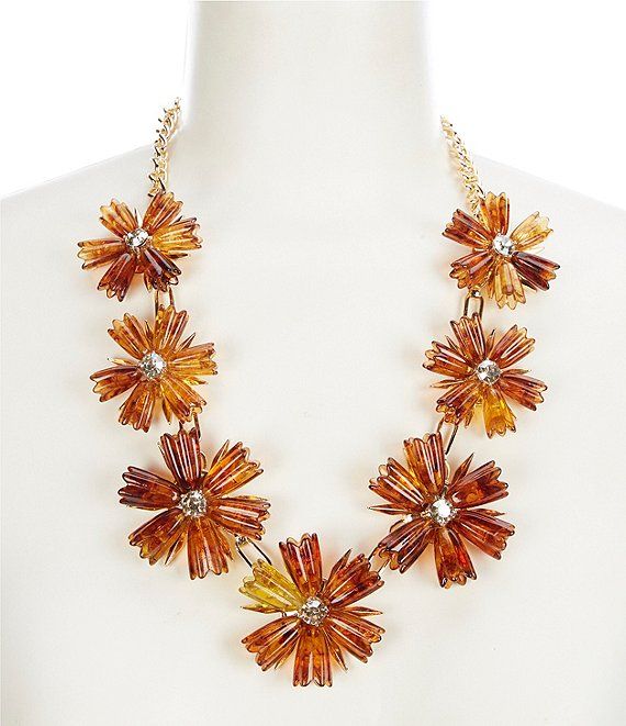 Natasha Accessories Station Flower Statement Necklace | Dillard's | Dillard's