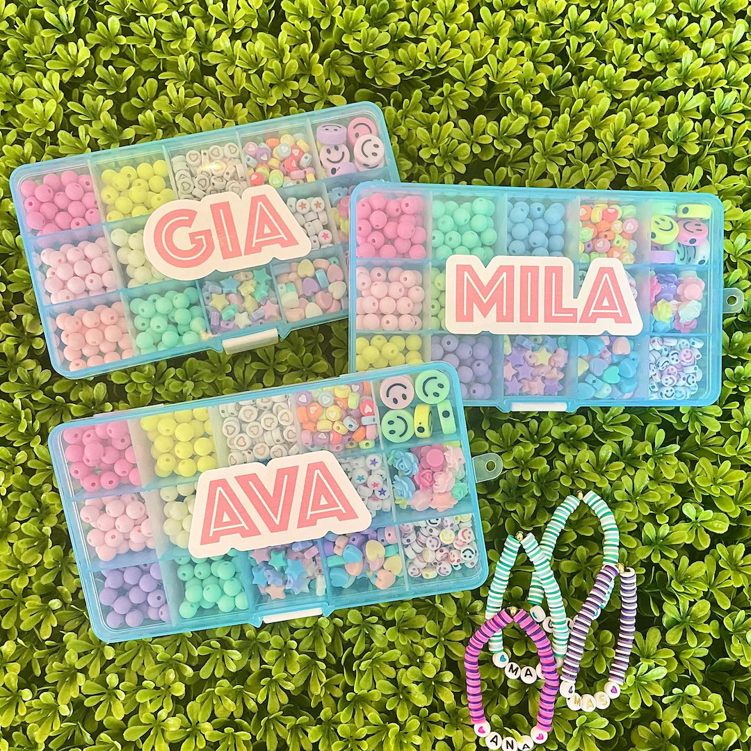 Personalized Stacked Bracelet Kit With 10 Stacked Bracelets. Birthday Party Favors, Party Activit... | Etsy (US)