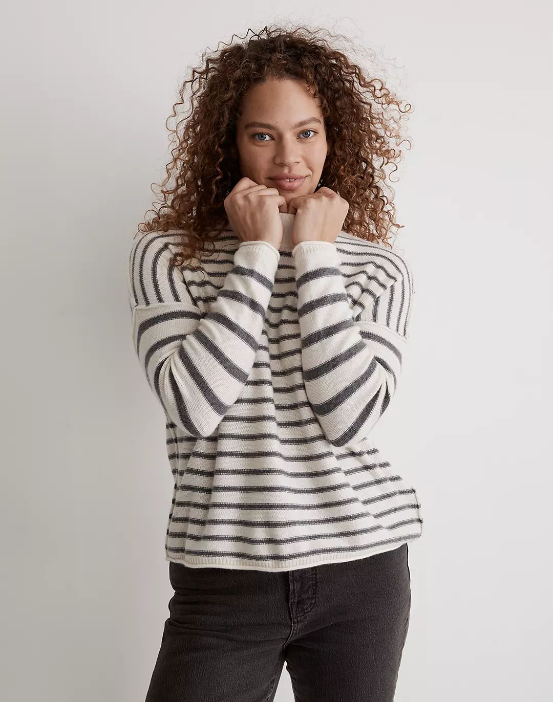 Stripe-Play Mockneck Pullover Sweater | Madewell