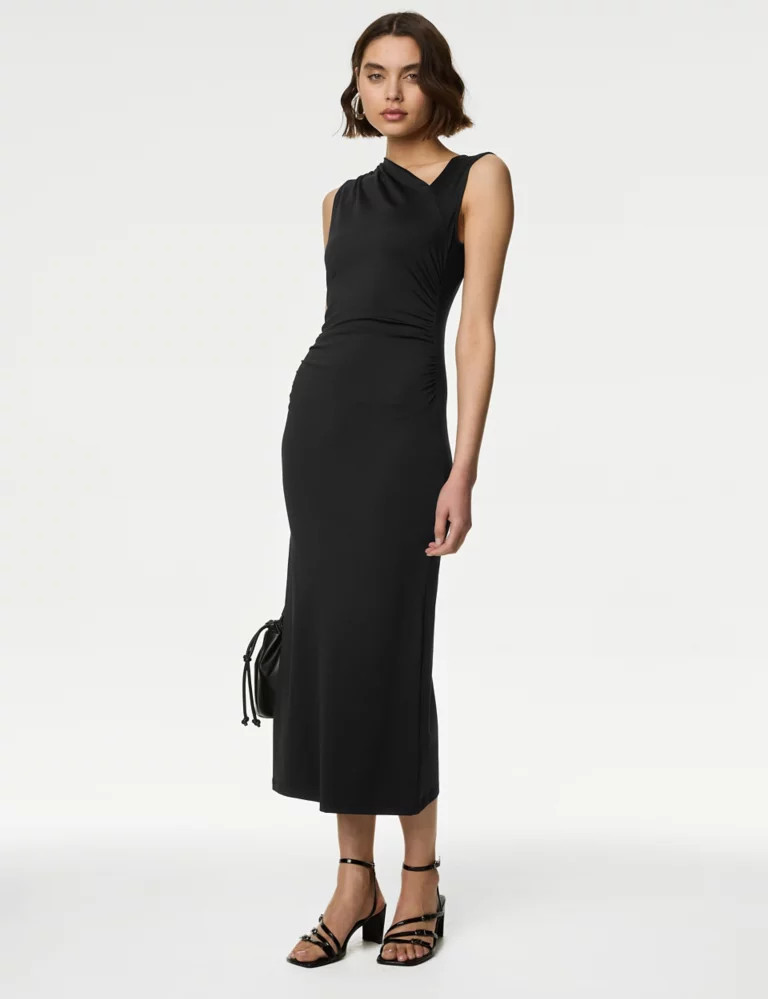 Asymmetric Ruched Midaxi Bodycon Dress | Marks & Spencer (UK)