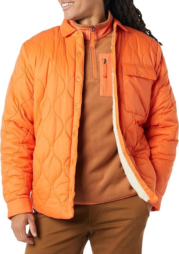 Amazon Essentials Men's Water-Resistant Sherpa Lined Quilted Shirt Jacket | Amazon (US)