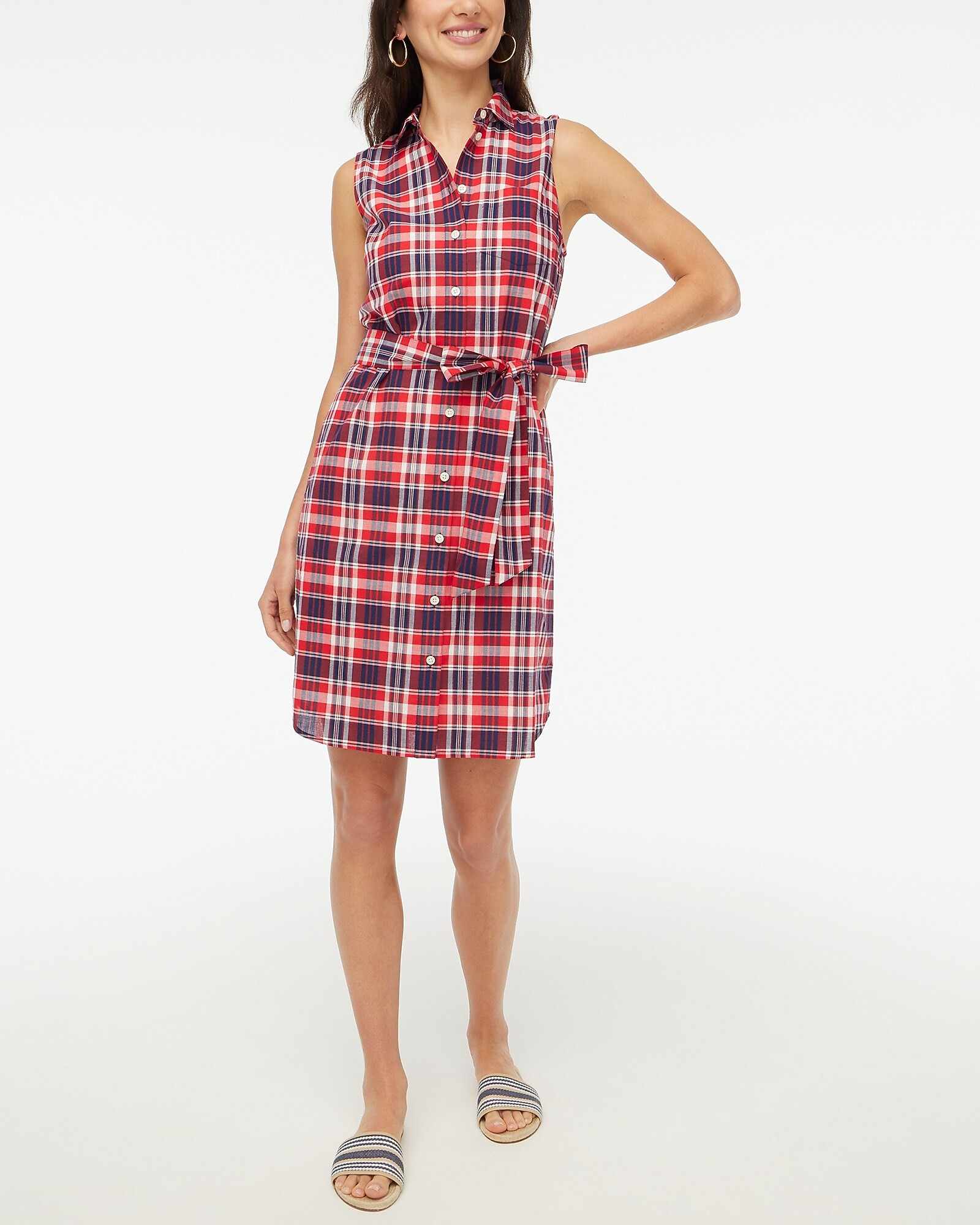 Sleeveless belted shirt dress | J.Crew Factory
