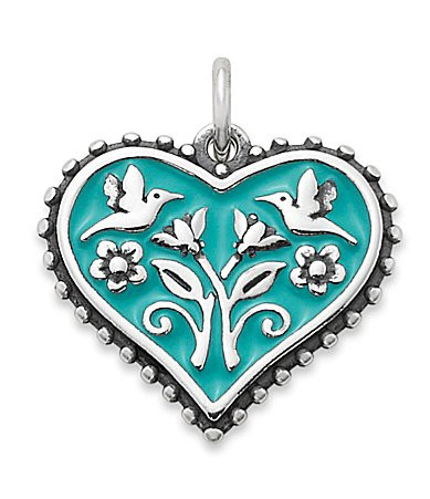 James Avery Teal Heart In Bloom Charm - Sterling Teal | Dillard's