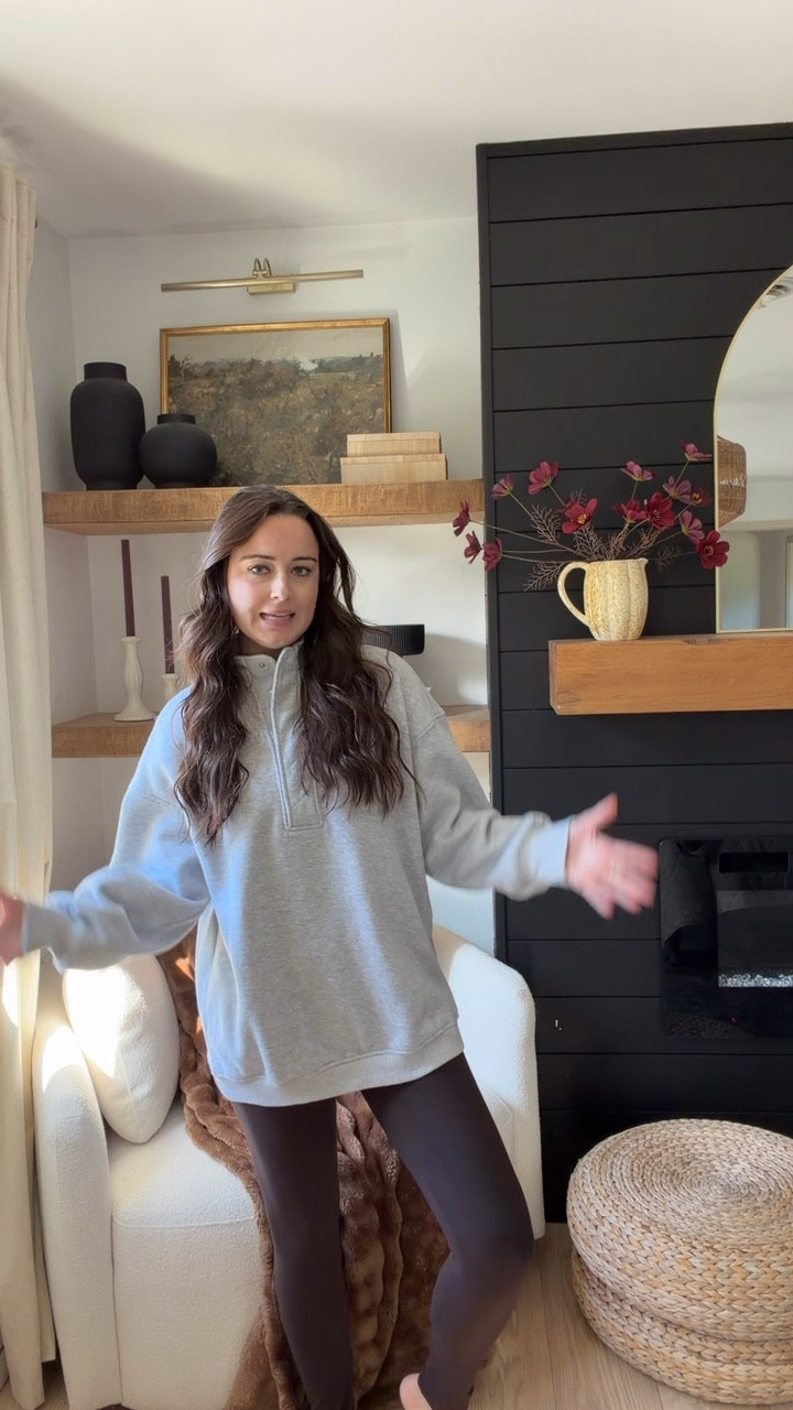 Amazon Prime sale find! This cozy oversized women’s Henley style sweatshirt is under $19 & comes in so many colors! I am wearing size medium for extra comfy fit, in the color grey. 

#AmazonPrimeWeek
#Amazonfashion