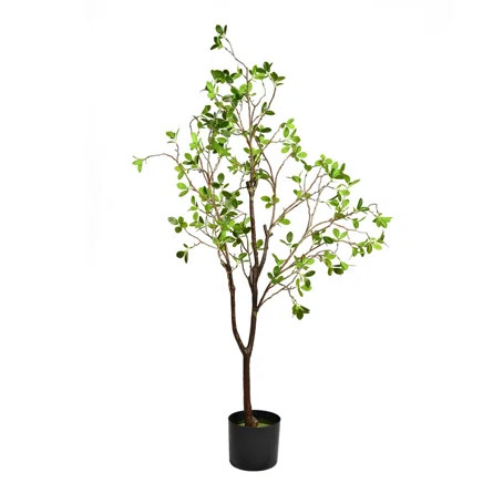 Dovecove Artificial Milan Leaf Tree in Pot | Wayfair North America