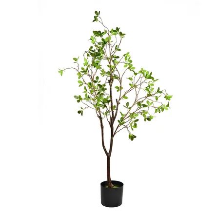 Dovecove Artificial Milan Leaf Tree in Pot | Wayfair North America