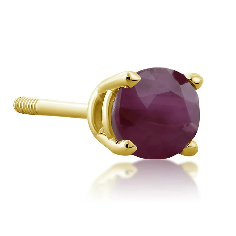 SuperJeweler 0.60 Carat Ruby Stud Earrings for Women in 14 Karat Yellow Gold Filled, Elegant Ruby... | Walmart (US)
