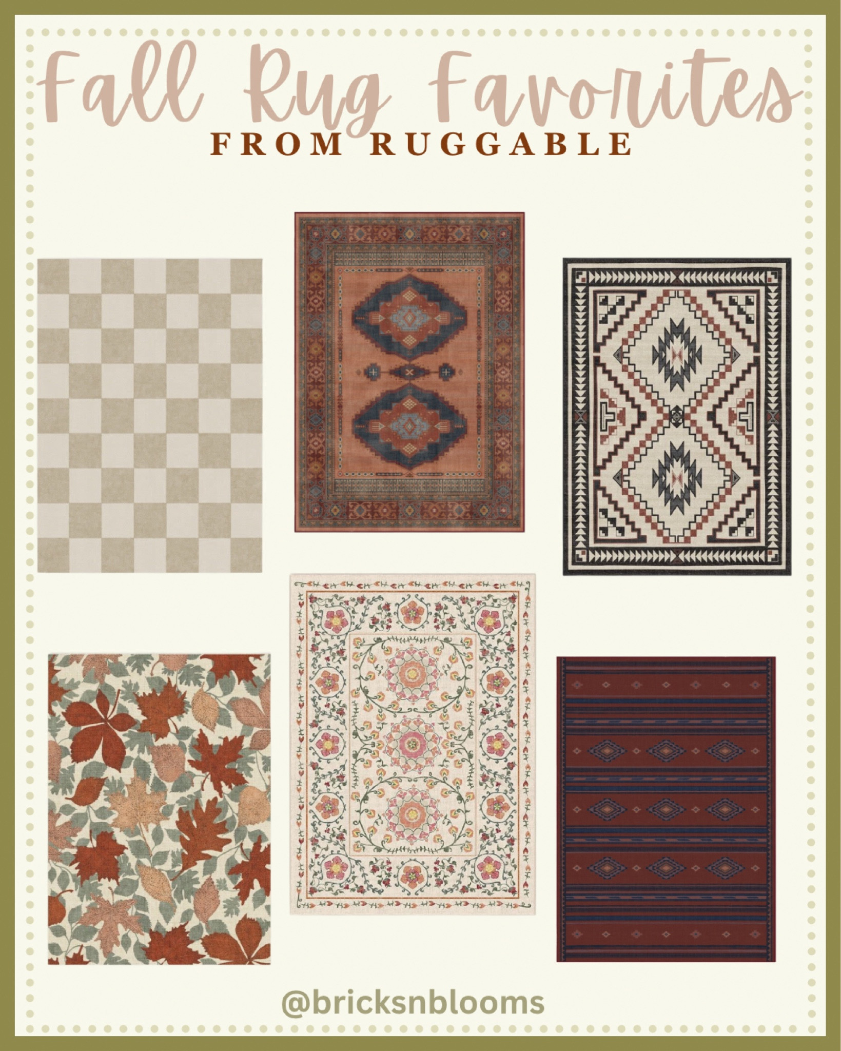 Fall Rug Favorites from Ruggable 

Floral rugs, area rug, Aztec rug, checkerboard rug 

#LTKstyletip #LTKhome #LTKSeasonal