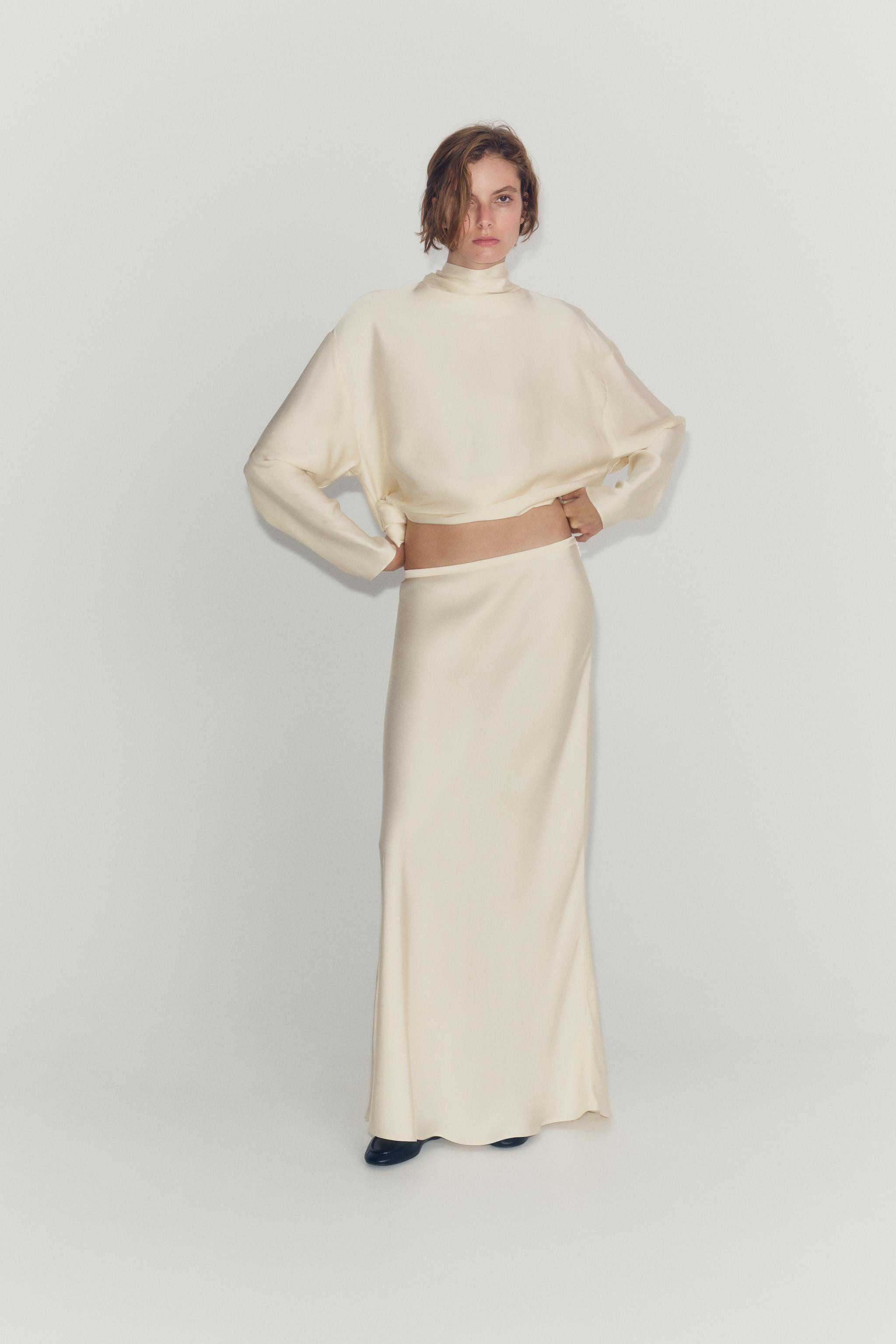 ZW COLLECTION SATIN SKIRT | Zara UK